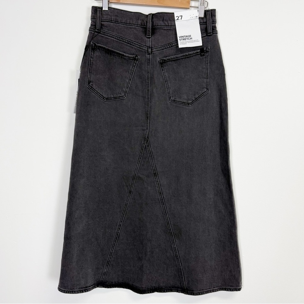 Joe's Jeans The Tulie Skirt w/ Grace Womens 27 Black Vintage Stretch Denim Midi - Picture 2 of 13